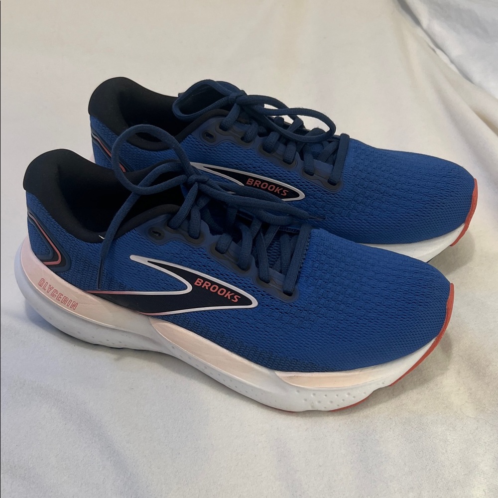 Brooks Glycerin 21 Running Sneakers navy blue Coral Accents women’s 9.5 lk new